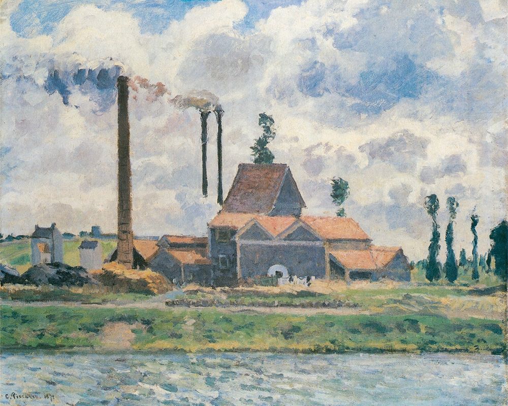Factory at Saint-Ouen-lAumone art print by Camille Pissarro for $57.95 CAD