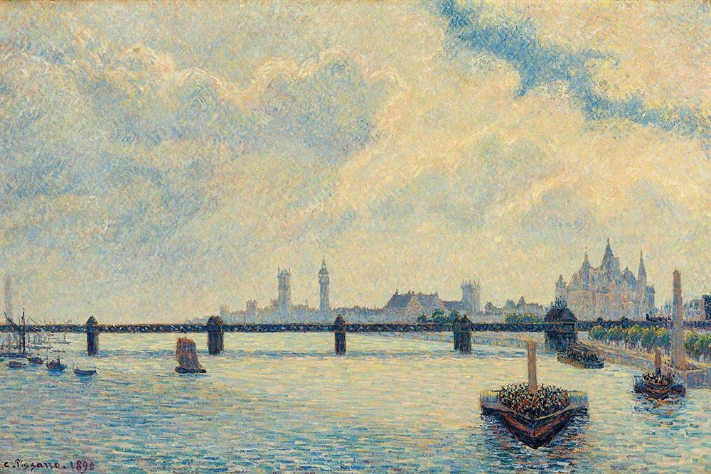 Charing Cross Bridge, London art print by Camille Pissarro for $57.95 CAD