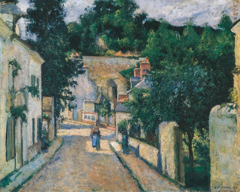 Rue de LÂ´Hermitage a Pontoise art print by Camille Pissarro for $57.95 CAD