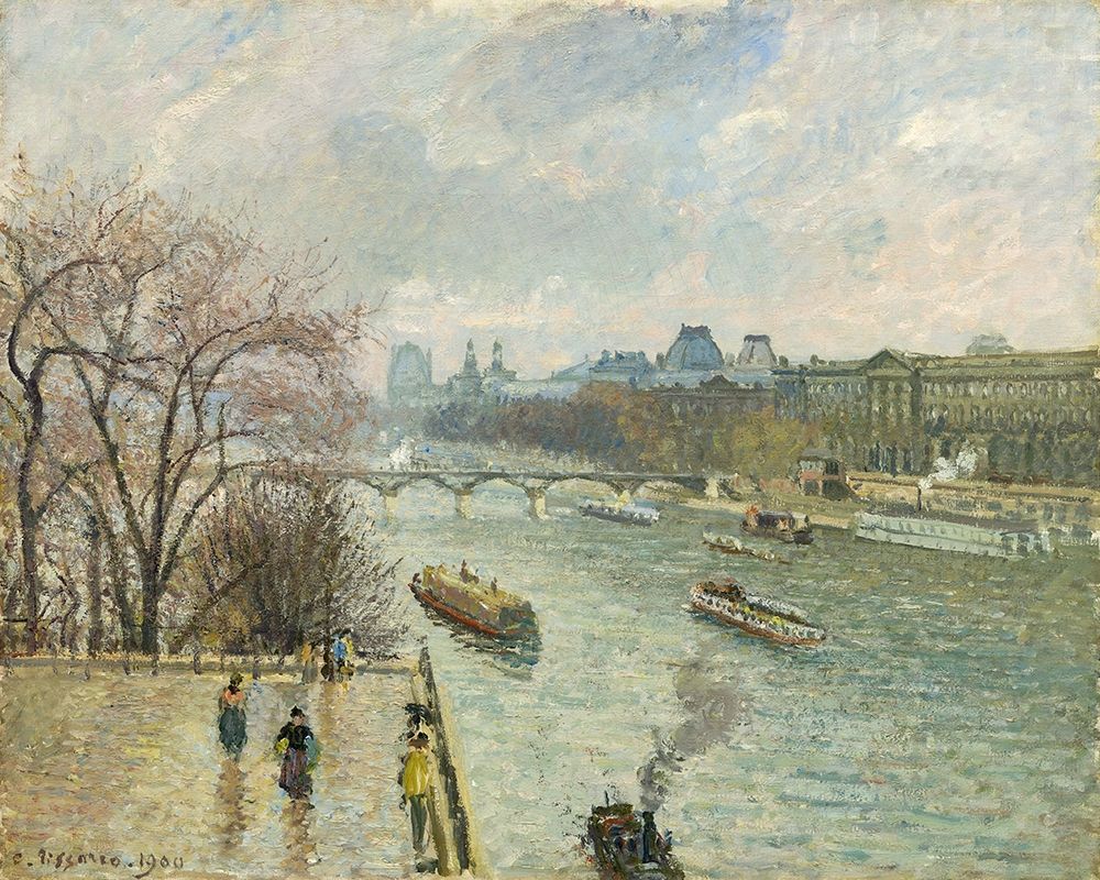 The Louvre, Afternoon, Rainy Weather art print by Camille Pissarro for $57.95 CAD