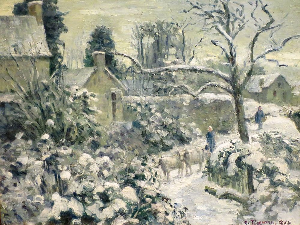 Snowscape with Cows at Montfoucault art print by Camille Pissarro for $57.95 CAD