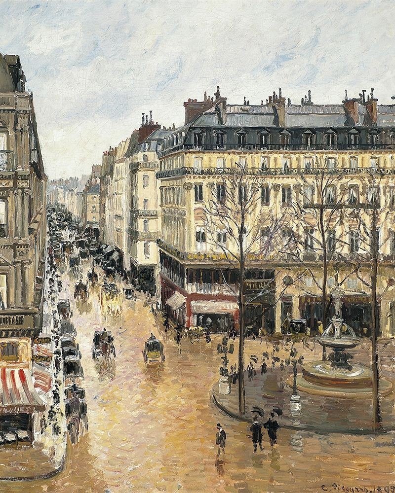 Rue Saint-Honore in the Afternoon. Effect of Rain art print by Camille Pissarro for $57.95 CAD