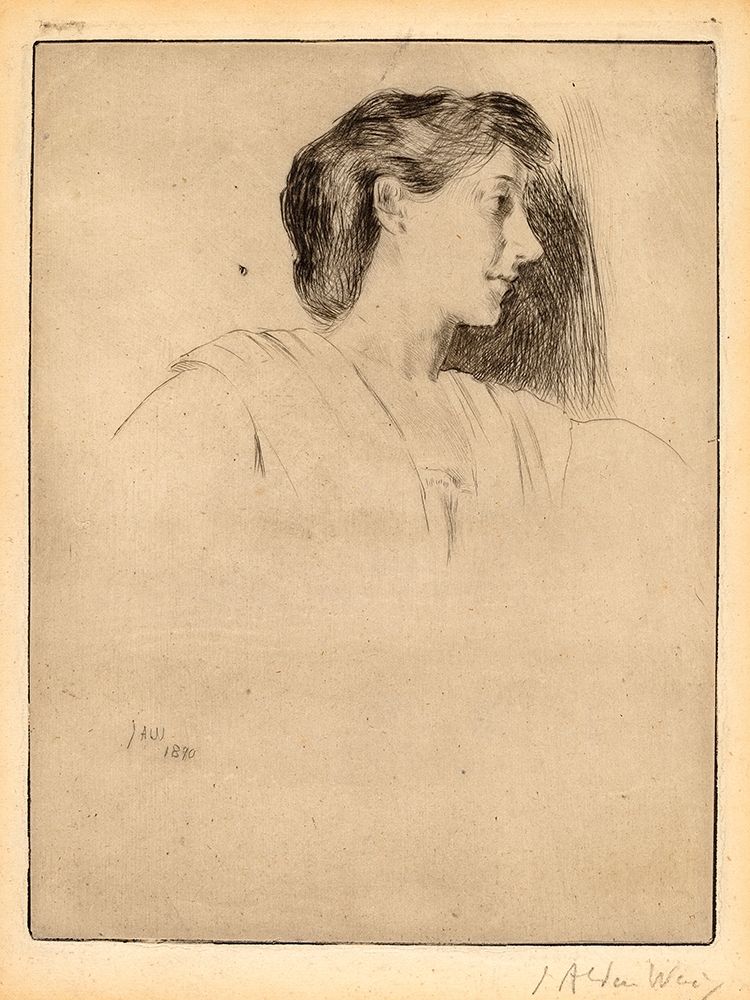 Profile Head of a Woman art print by J Alden Weir for $57.95 CAD