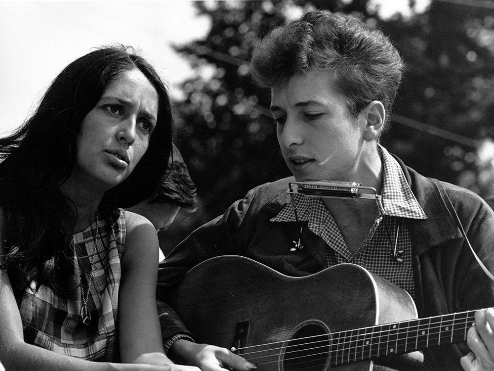 Joan Baez and Bob DylanÂ at the Civil Rights March in Washington-D.C 1963 art print by Rowland Scherman for $57.95 CAD