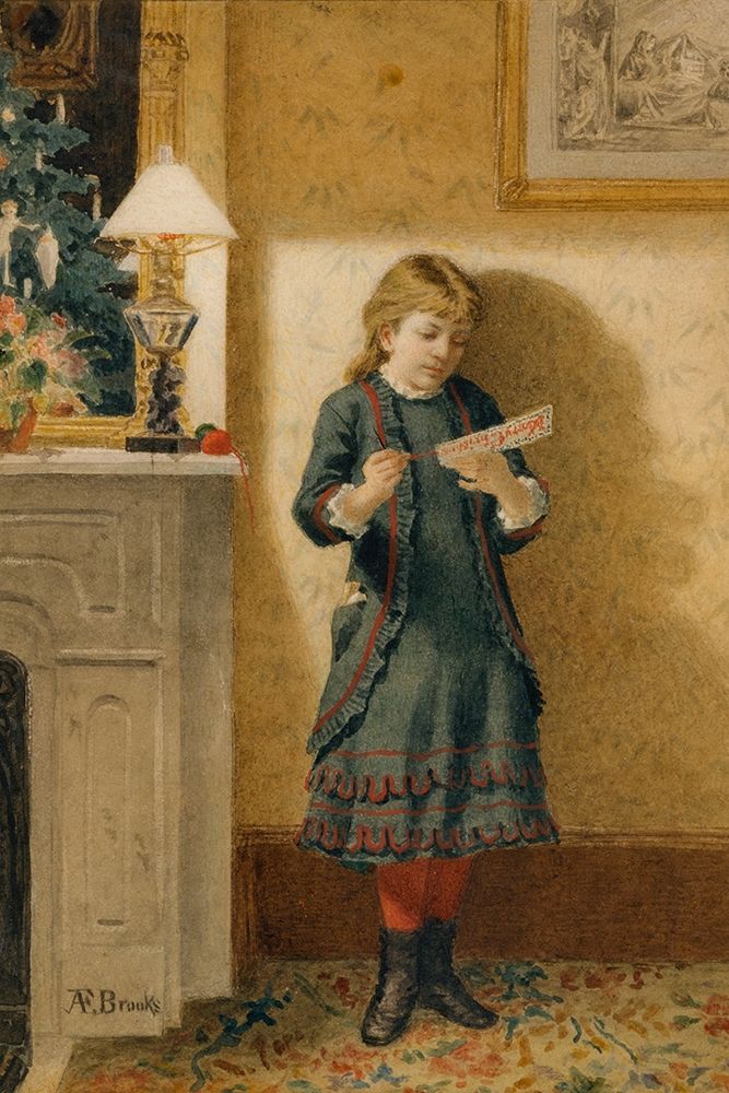 Child with Christmas Card art print by Alden Finney Brooks for $57.95 CAD