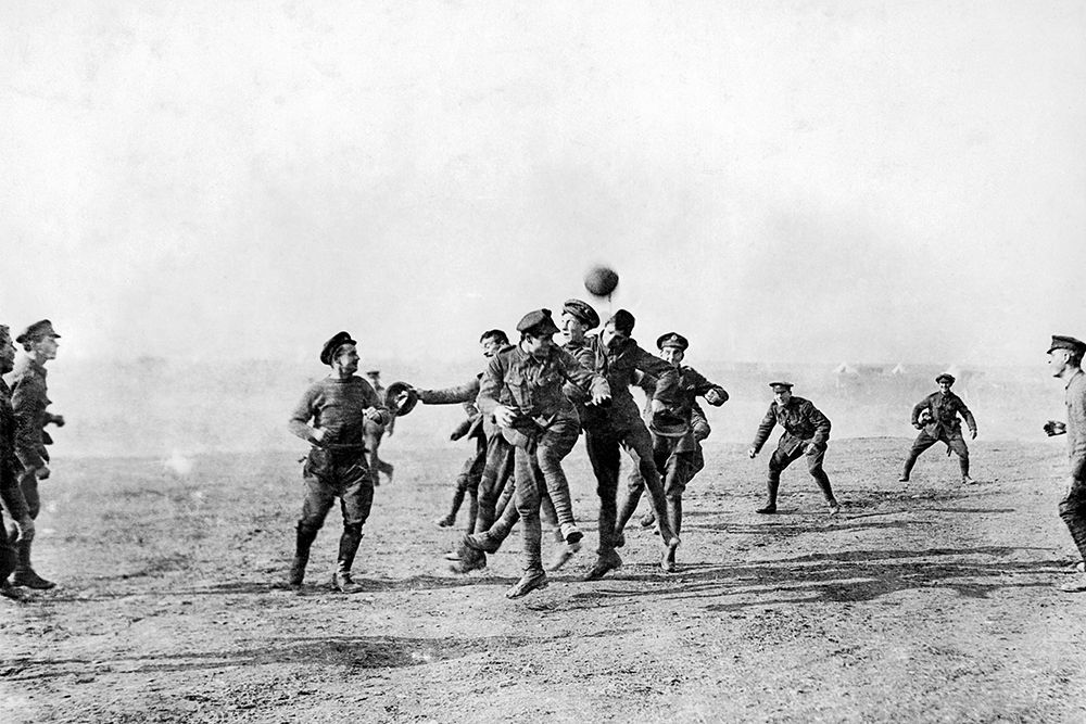Football in Salonika, Greece on Christmas day 1915 art print by UK Ministry of Information for $57.95 CAD