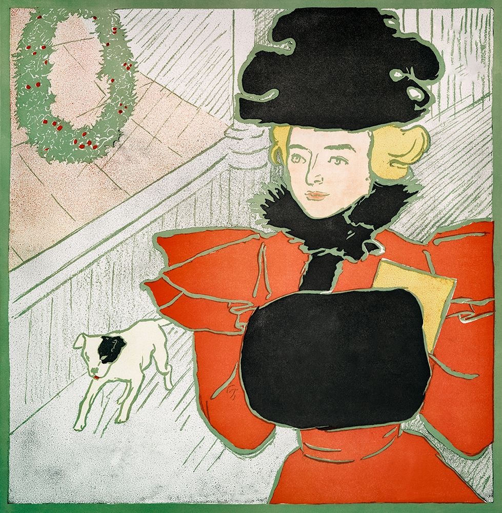 Vintage Christmas Card art print by Edward Penfield for $57.95 CAD