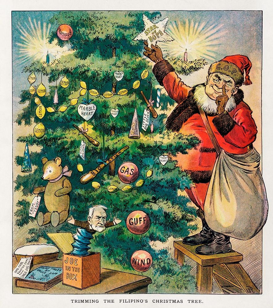 Trimming the Filipinos Christmas Tree art print by J. Ottman Lithographic Company for $57.95 CAD