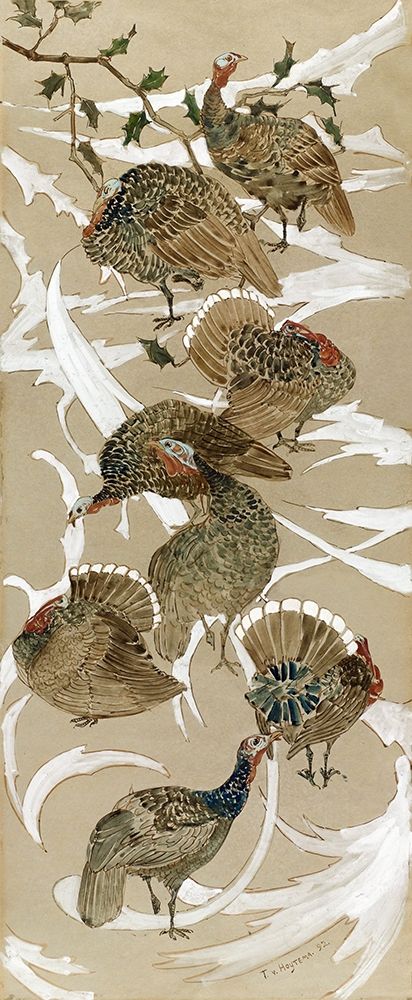 Eight turkeys art print by Theo van Hoytema for $57.95 CAD