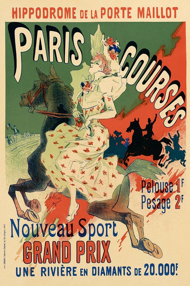 Paris Courses art print by Jules Cheret for $57.95 CAD