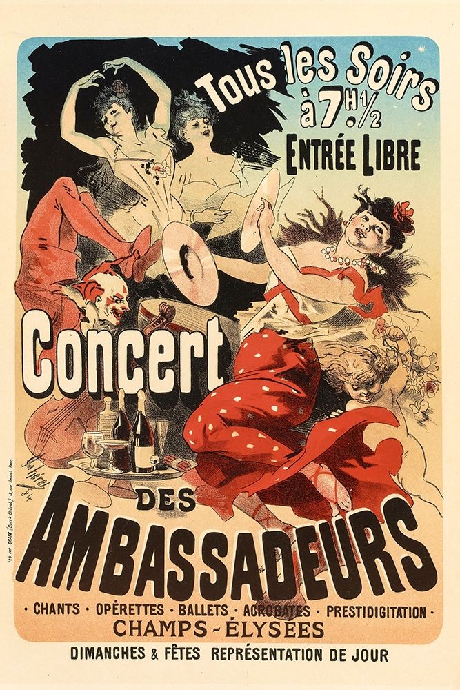 Concert des Ambassadeurs art print by Jules Cheret for $57.95 CAD