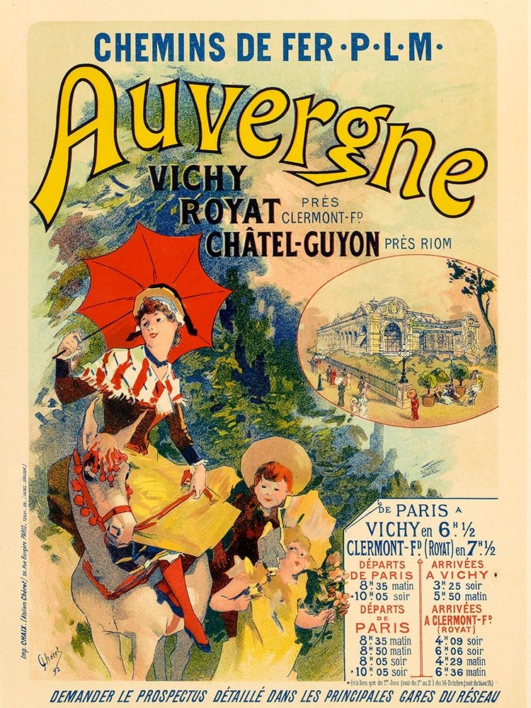 Auvergne art print by Jules Cheret for $57.95 CAD