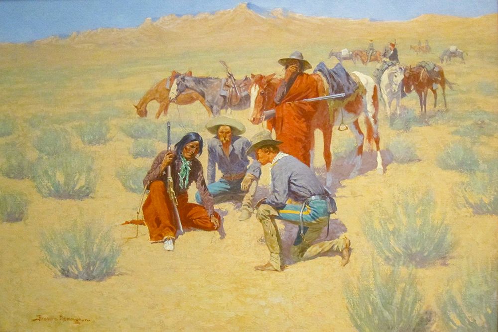 A Map in the Sand art print by Frederic Remington for $57.95 CAD