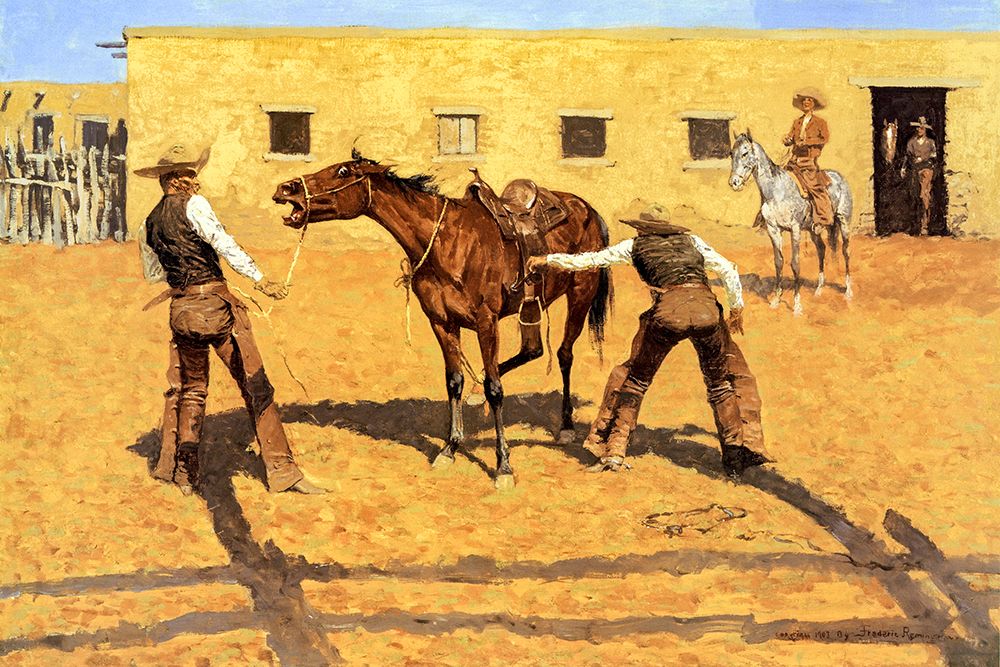 His First Lesson-1903 art print by Frederic Remington for $57.95 CAD