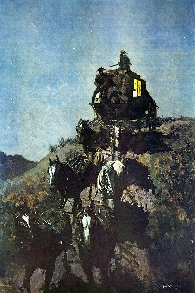 The Old Stage-Coach of the Plains-1901 art print by Frederic Remington for $57.95 CAD