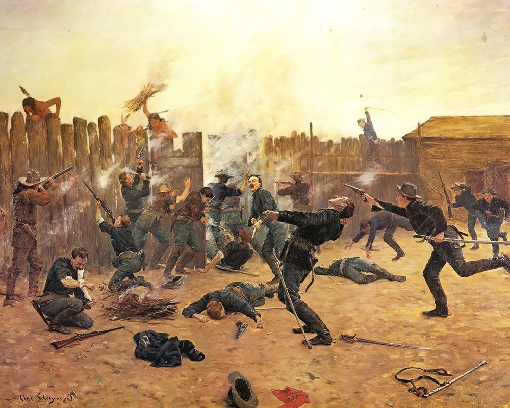 Defending the Stockade art print by Charles Shreyvogel for $57.95 CAD