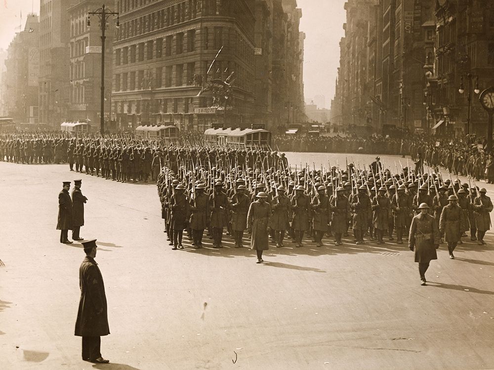 WWI Parade of Returned Fighters of the famous 369th Colored Infantry New York City art print by U.S. Archives for $57.95 CAD