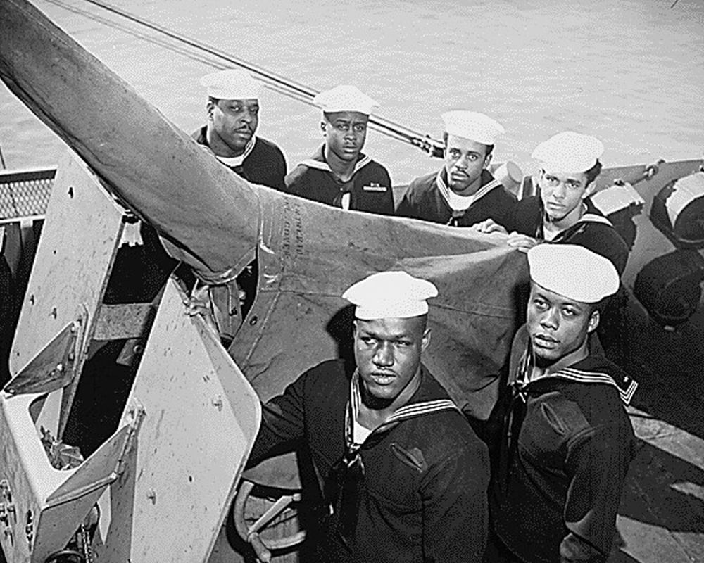 WWII A Navy gun crew who were all awarded the Navy Cross art print by U.S. Archives for $57.95 CAD