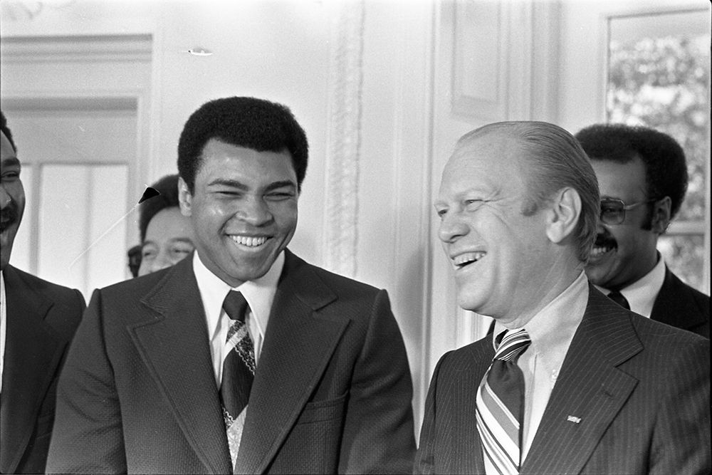 President Gerald R. Ford and Boxer Muhammad Ali in the Oval Office art print by U.S. Archives for $57.95 CAD