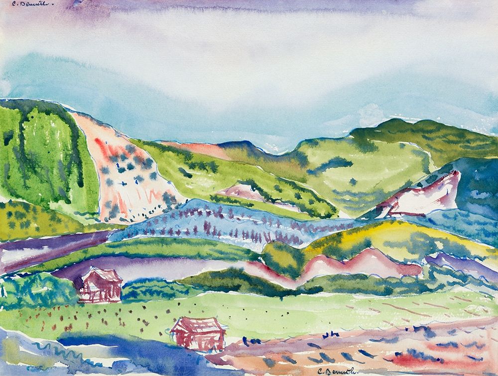 Mountain with Red House art print by Charles Demuth for $57.95 CAD