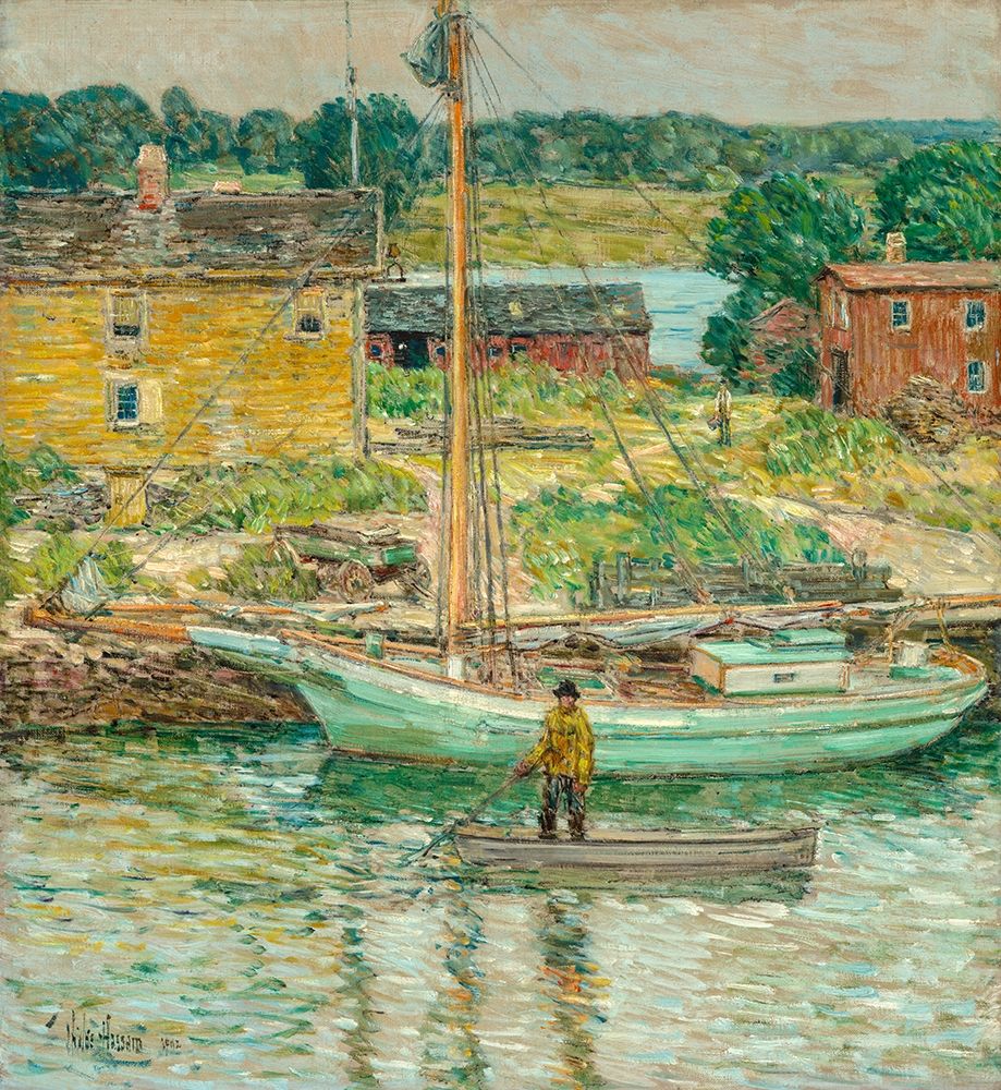 Oyster Sloop-Cos Cob art print by Childe Hassam for $57.95 CAD