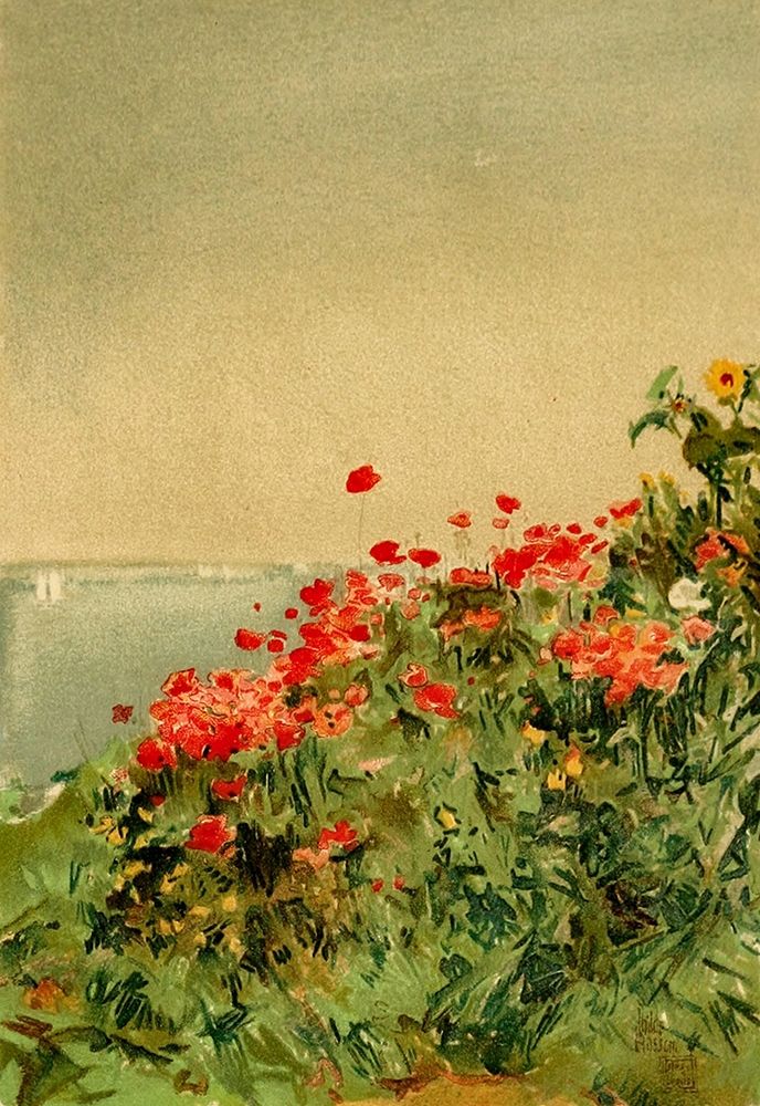 Poppy Bank art print by Childe Hassam for $57.95 CAD