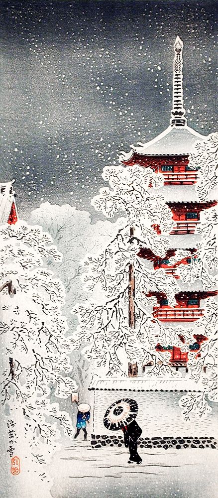 Snow at Asakusa-Yedo-Musashi Province art print by Hiroaki Takahashi for $57.95 CAD