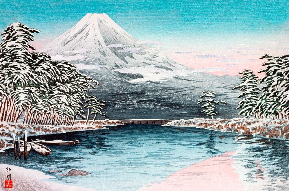Mt Fuji from Tagonoura-Snow Scene art print by Hiroaki Takahashi for $57.95 CAD