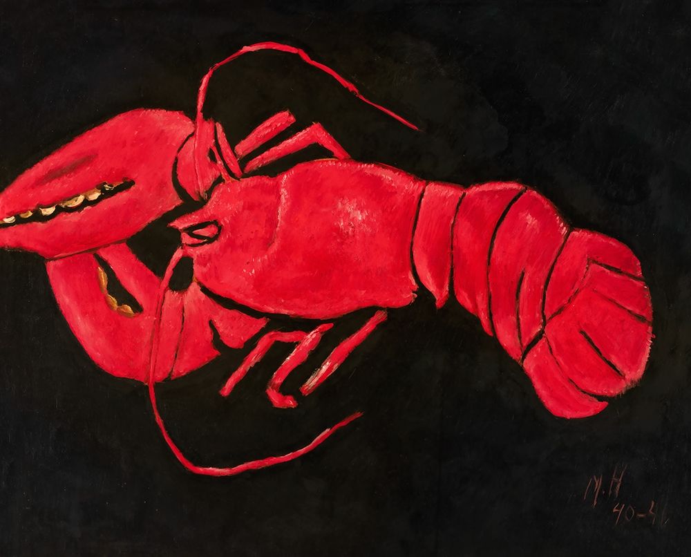 Lobster on Black Background art print by Marsden Hartley for $57.95 CAD
