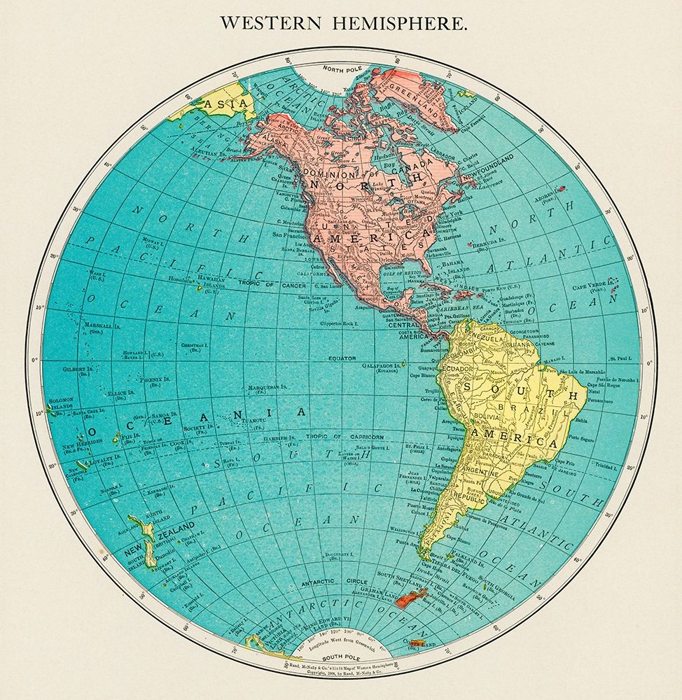 Western Hemisphere-World Atlas art print by Rand McNally and Company for $57.95 CAD