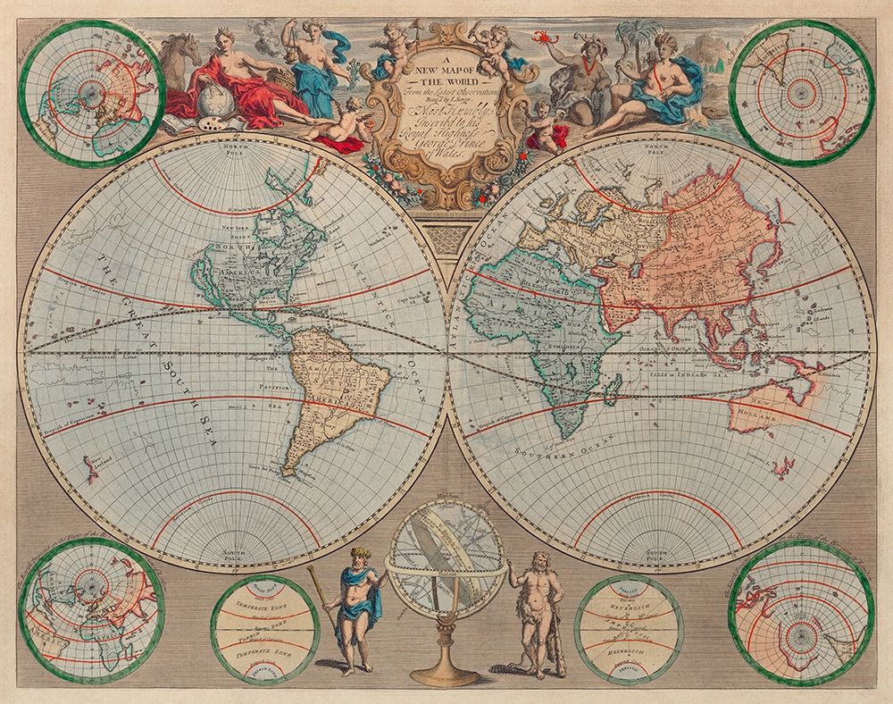 A new map of the world from the latest observations 1720 art print by John Senex for $57.95 CAD