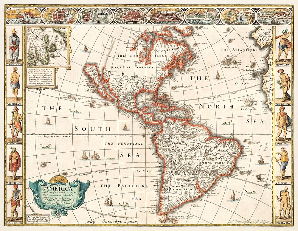 America 1627 art print by John Speed for $57.95 CAD