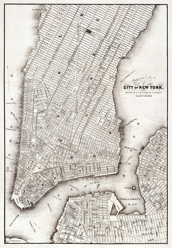 Map of the city of New York-1850 art print by Library of Congress Geography and Map Division Washington for $57.95 CAD
