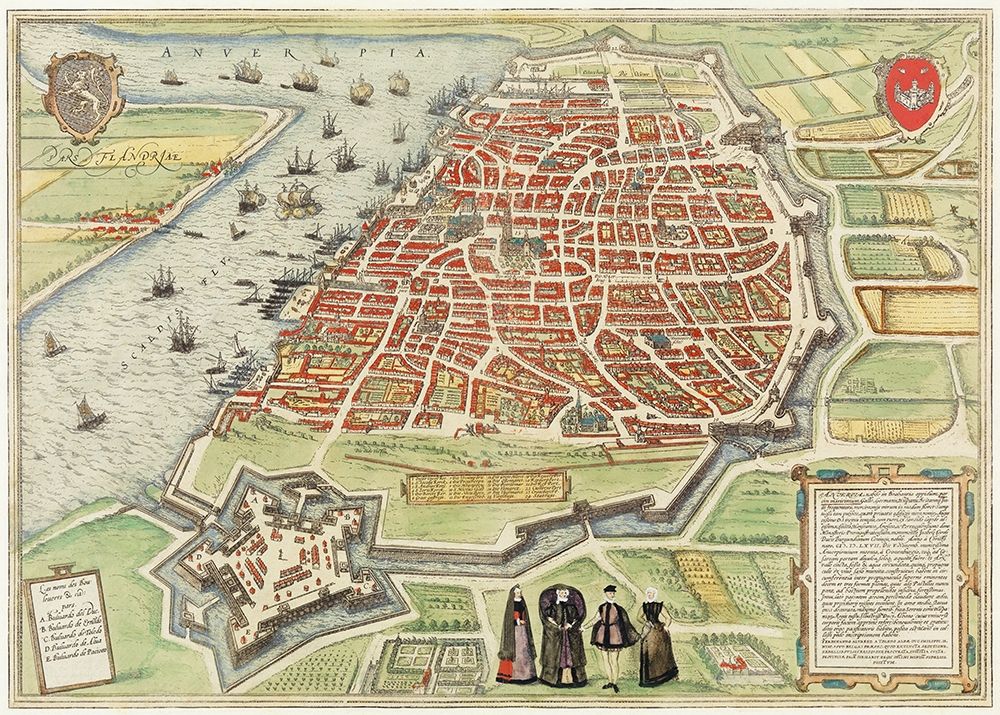 View of Antwerp from Braun and Hogenbergs Civitates Orbis Terrarum art print by Joris Hoefnagel for $57.95 CAD