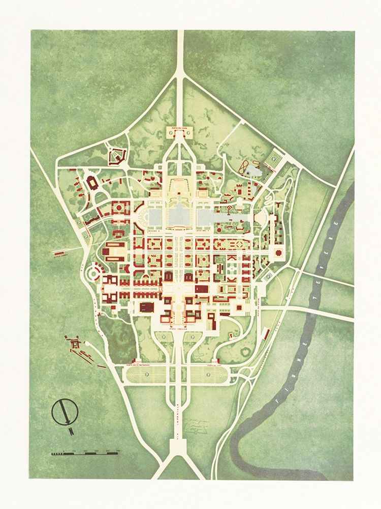 Color plan of the 1942 Rome Worlds Fair art print by Arti grafiche Pizzi and Pizio for $57.95 CAD