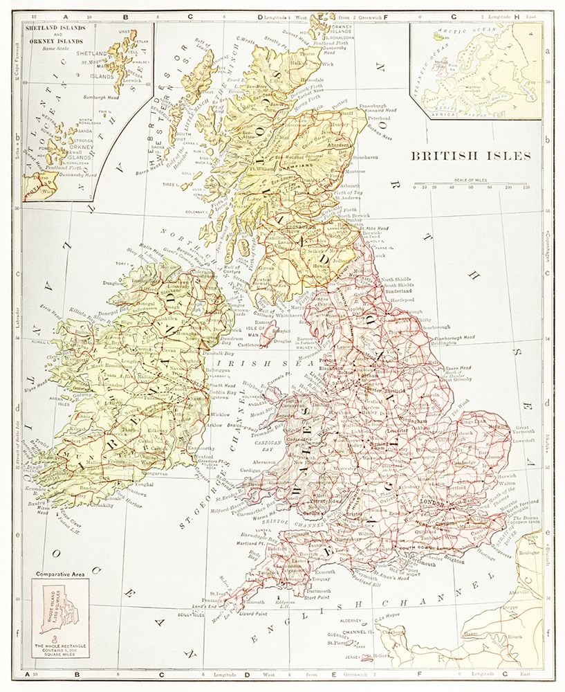 Geography of the British Isles 1886 art print by Thomas McLaren Davidson for $57.95 CAD