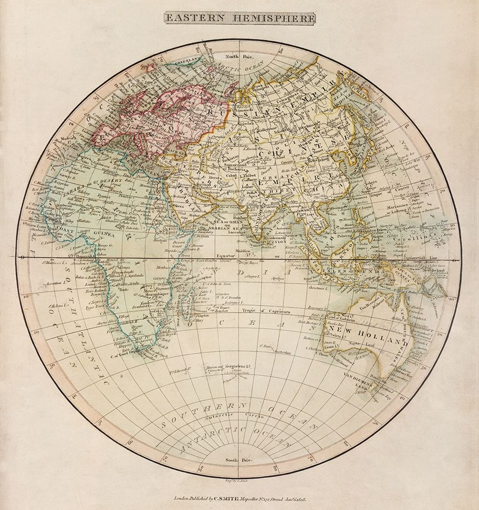 Eastern Hemisphere 1808 art print by C Smith for $57.95 CAD