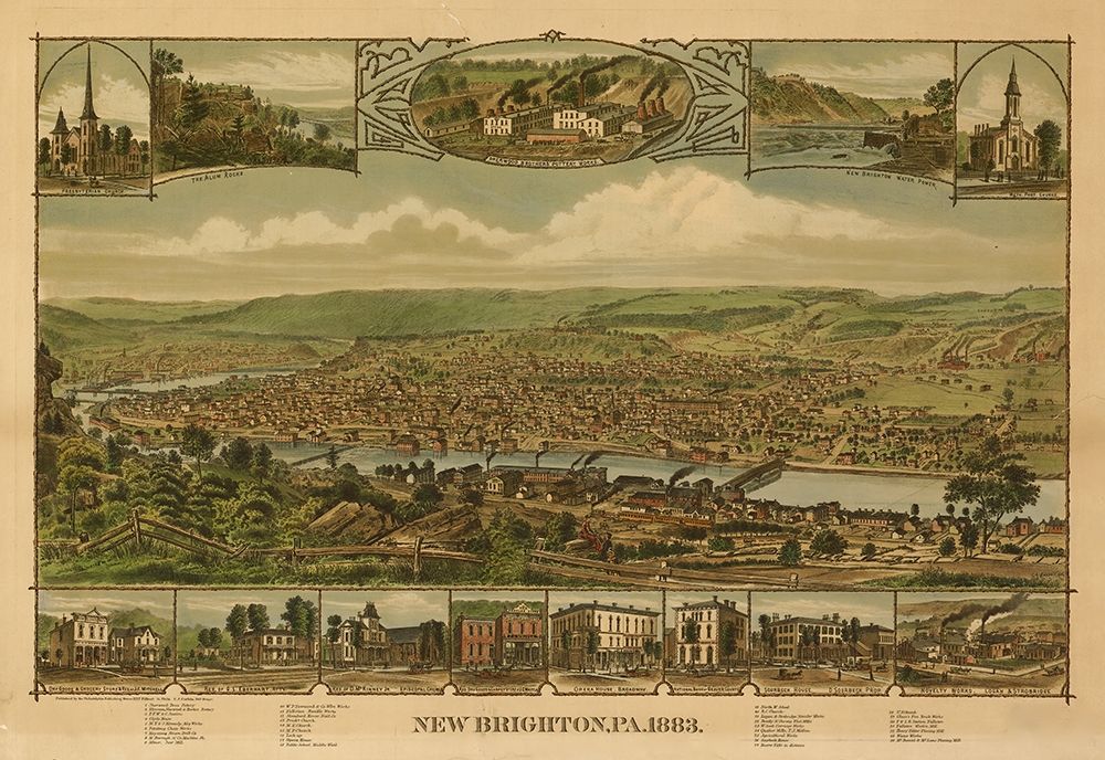 New Brighton-Pennsylvania 1883 art print by Vintage Places for $57.95 CAD