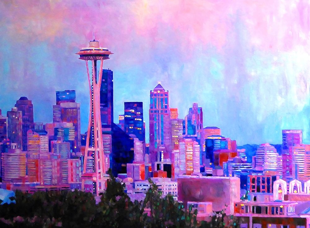 View of Seattle art print by Sarah Ghanooni for $57.95 CAD