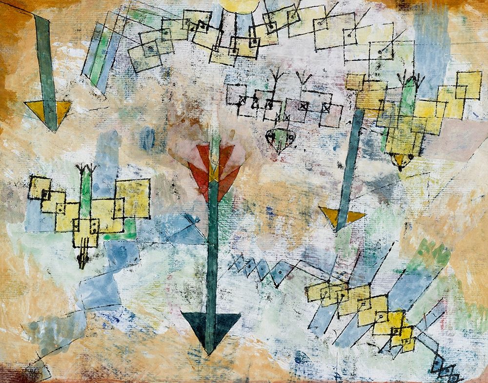 Birds Swooping Down and Arrows art print by Paul Klee for $57.95 CAD