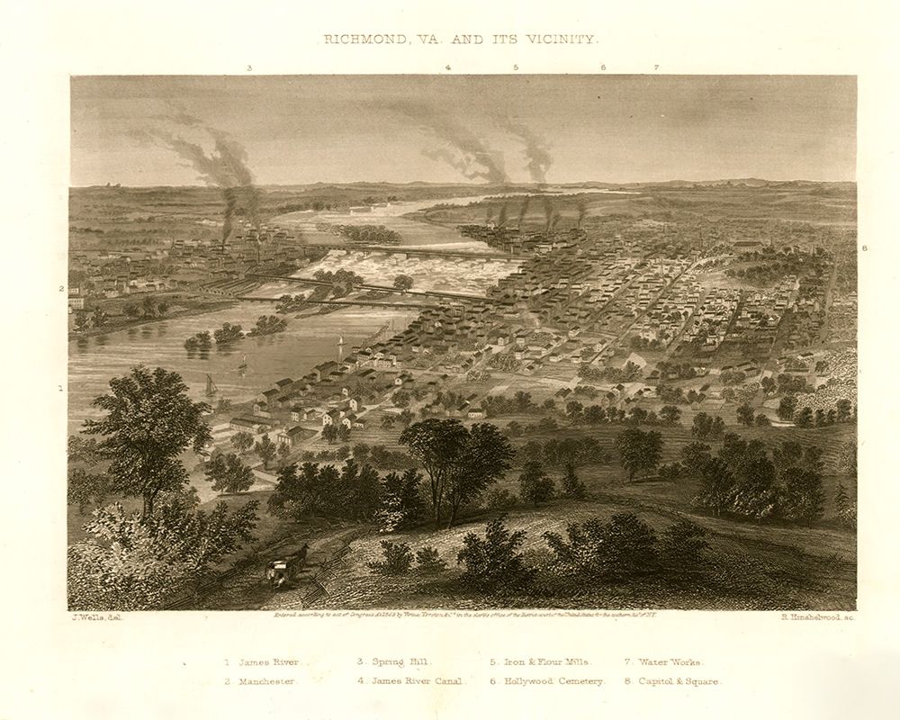 Richmond Virginia and Vicinity during the Civil War 1863 art print by Vintage Places for $57.95 CAD