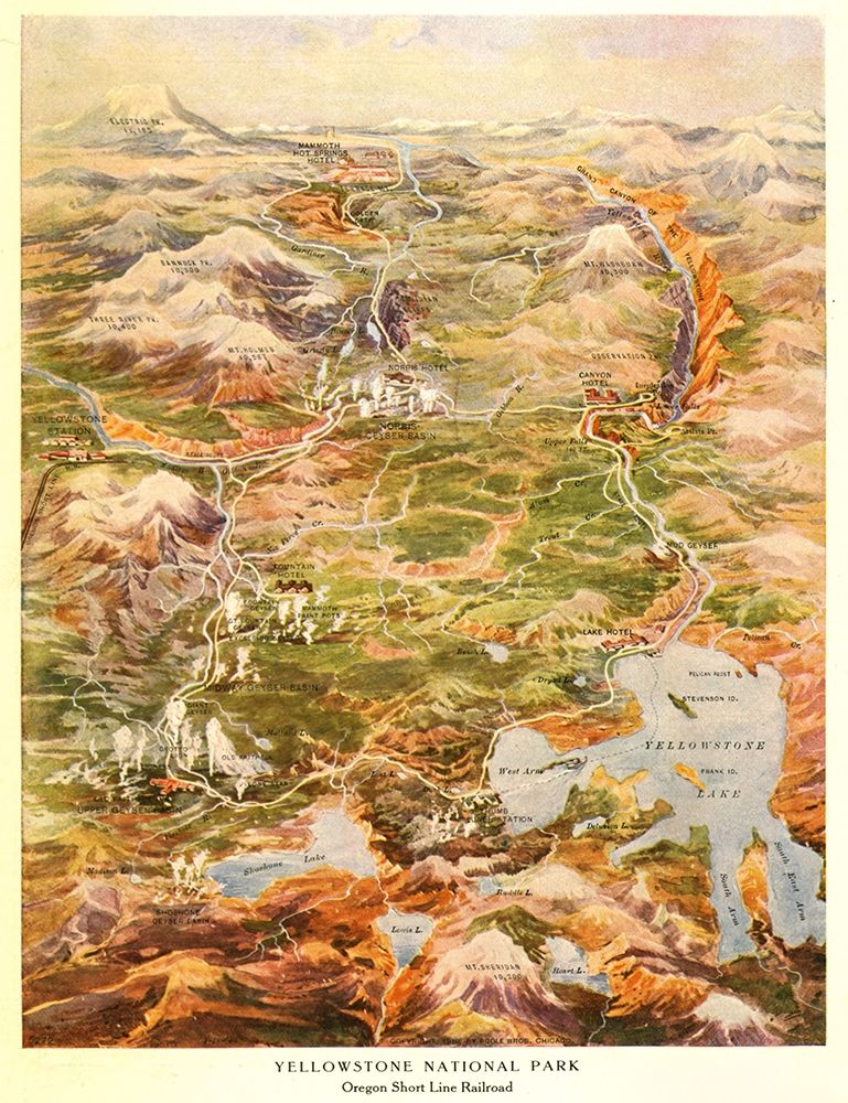 Yellowstone National Park art print by Vintage Places for $57.95 CAD