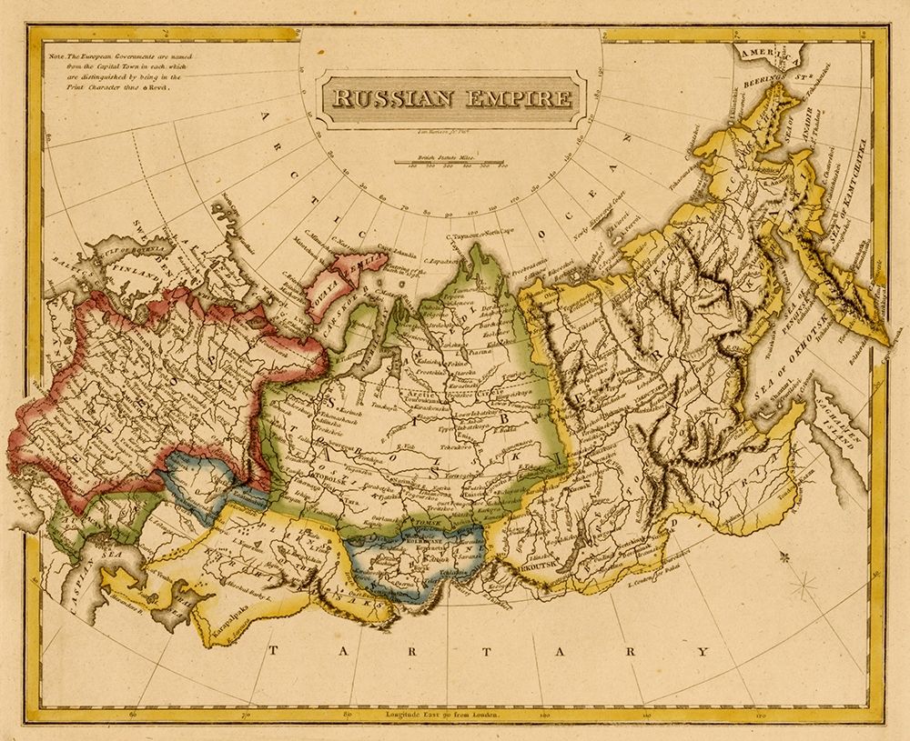 Russian Empire 1817 art print by Vintage Maps for $57.95 CAD