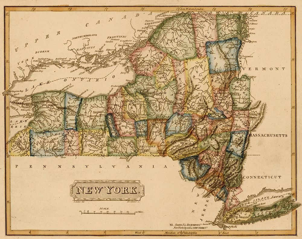New York 1817 art print by Vintage Maps for $57.95 CAD