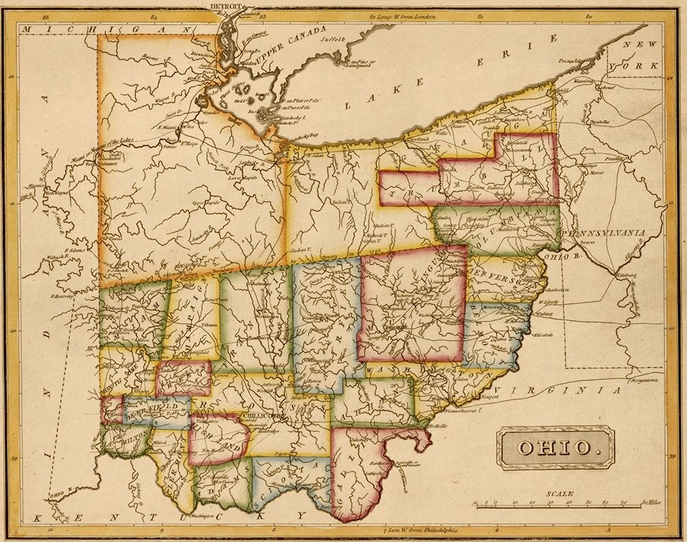 Ohio 1817 art print by Vintage Maps for $57.95 CAD