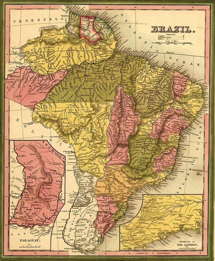 Brazil 1846 art print by Vintage Maps for $57.95 CAD