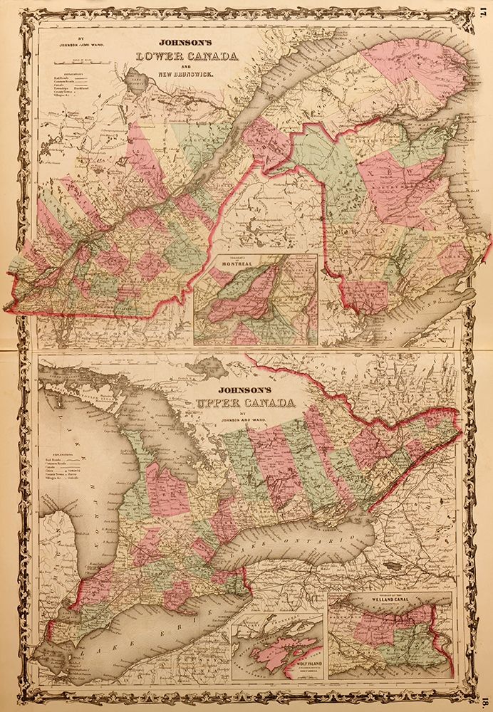 Lower Canada and New Brunswick 1862 art print by Vintage Maps for $57.95 CAD