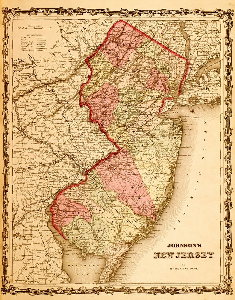 New Jersey 1862 art print by Vintage Maps for $57.95 CAD