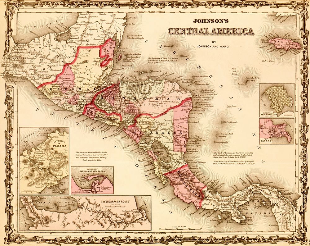 Central America 1862 art print by Vintage Maps for $57.95 CAD