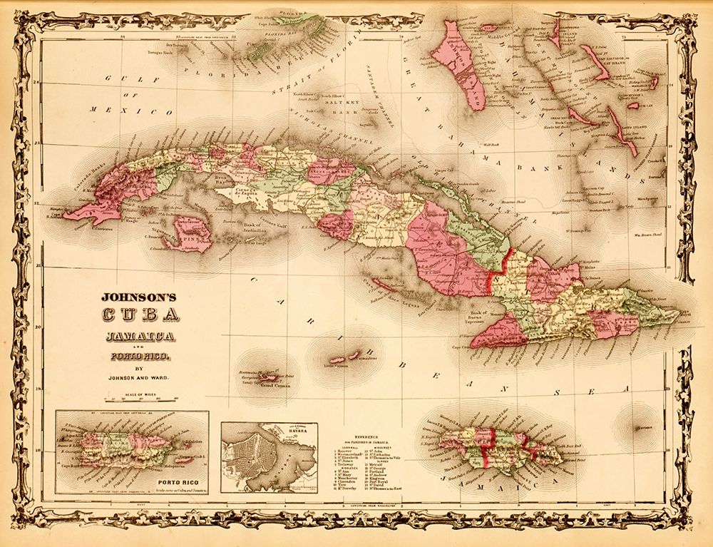 Cuba 1862 art print by Vintage Maps for $57.95 CAD